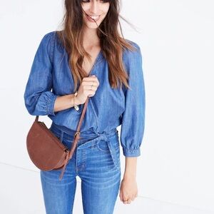 Madewell Denim Wrap Top